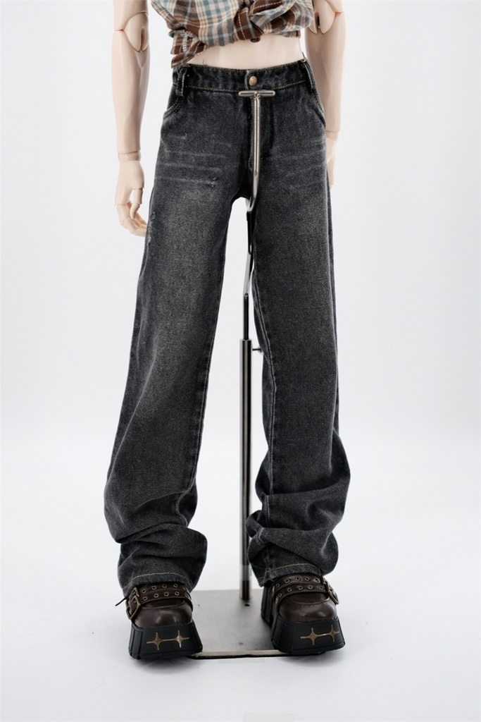 【カカ星球】【1/4,popo68,ID75】ドール服 デニムパンツ ダメージ加工