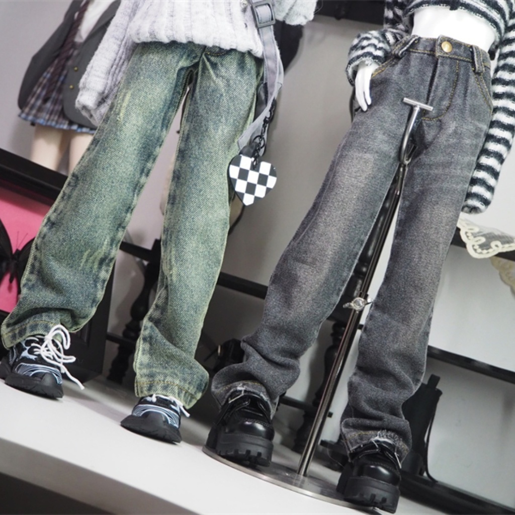 【カカ星球】【1/4,popo68,ID75】ドール服 デニムパンツ ダメージ加工
