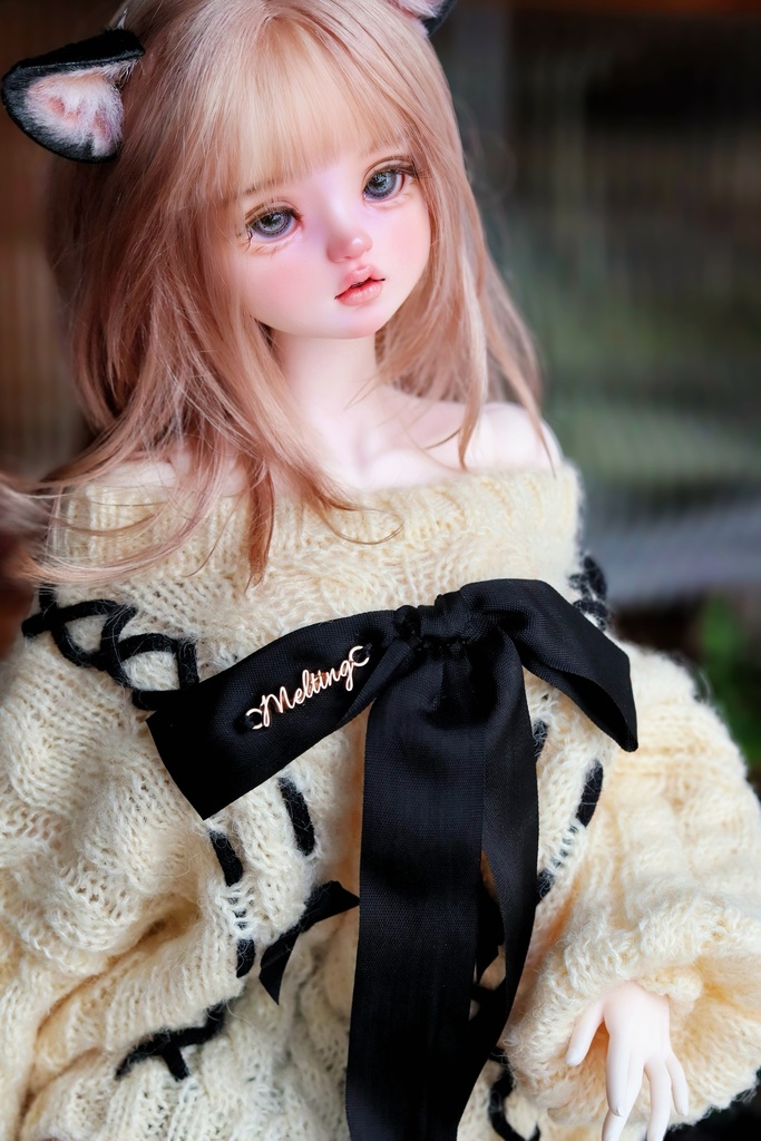 【カカ星球】【1/4】ドール服 ビッグリボン編み上げニット(取寄せ)