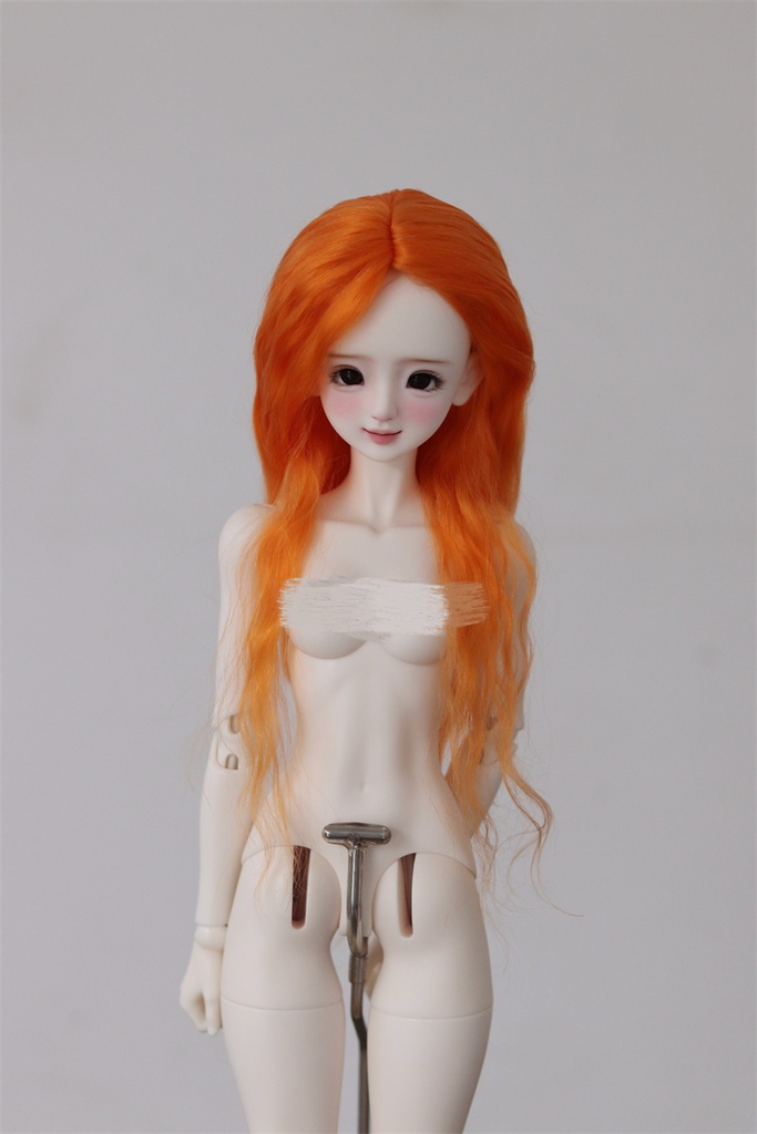 【カカ星球】【7-8,8-8.5,8.5-9inch】ドールウィッグ モヘア センター分けウェーブ