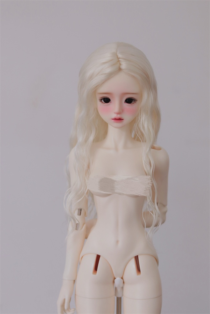 【カカ星球】【7-8,8-8.5,8.5-9inch】ドールウィッグ モヘア センター分けウェーブ