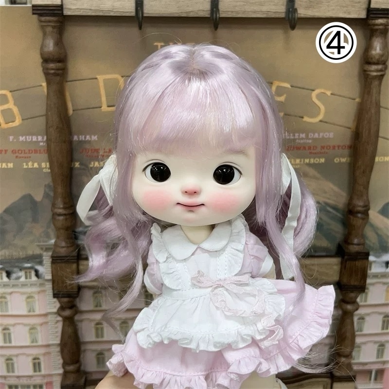 【カカ星球】【7-8,8.5-9,9-10inch】ドールウィッグ ミルク糸 リボン付ツインテール(取寄せ)