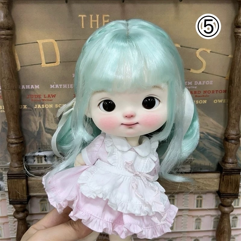 【カカ星球】【7-8,8.5-9,9-10inch】ドールウィッグ ミルク糸 リボン付ツインテール(取寄せ)