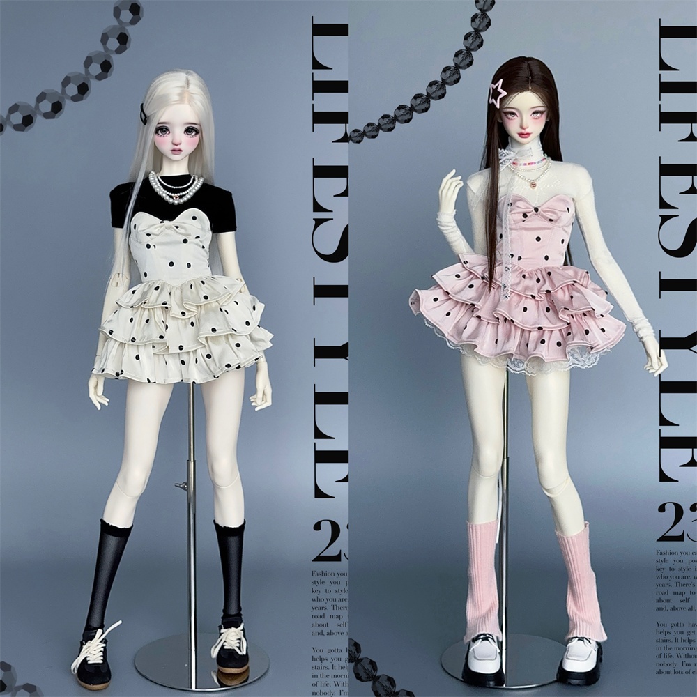 【カカ星球】【1/3】ドール服 ドット柄ワンピース（取寄せ）