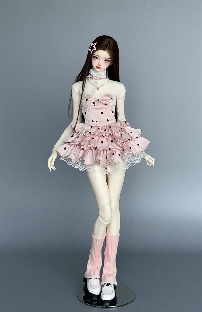 【カカ星球】【1/3】ドール服 ドット柄ワンピース(取寄せ)