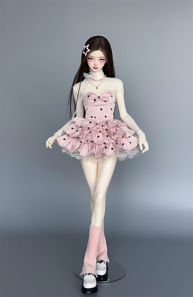 【カカ星球】【1/3】ドール服 ドット柄ワンピース(取寄せ)