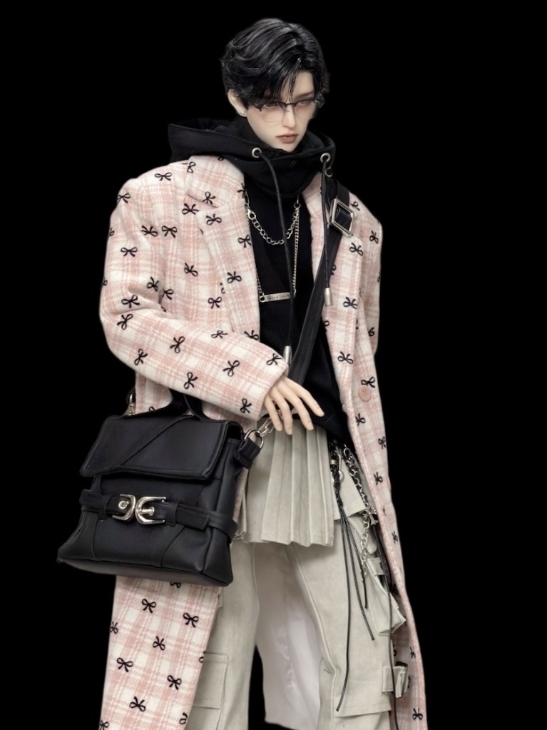 【カカ星球】【ID75】ドール服 リボン柄トレンチコート(取寄せ)