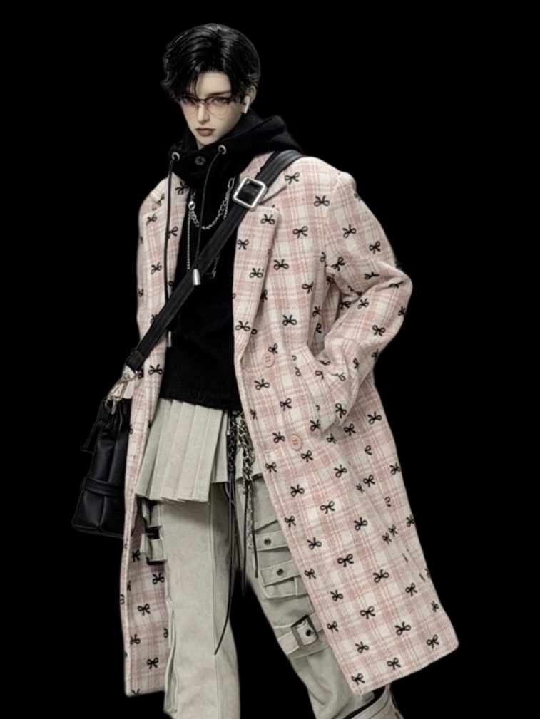 【カカ星球】【ID75】ドール服 リボン柄トレンチコート（取寄せ）