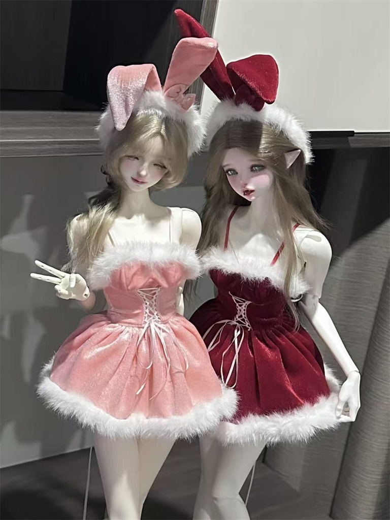 【カカ星球】【1/3】ドール服 ふわふわバニーワンピース(取寄せ)