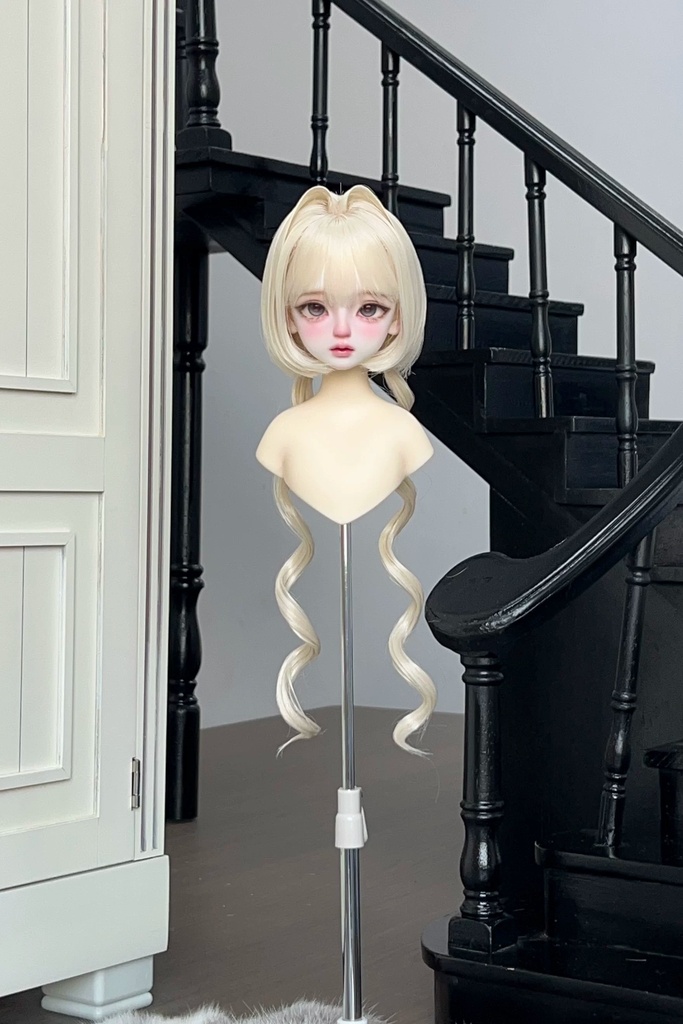 【カカ星球】【6-7,7-8,8.5-9inch】ドールウィッグ おさげボブ 造形ウィッグ