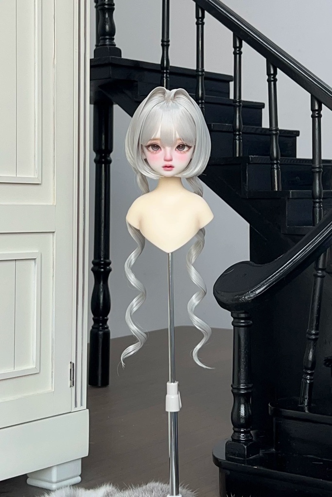 【カカ星球】【6-7,7-8,8.5-9inch】ドールウィッグ おさげボブ 造形ウィッグ
