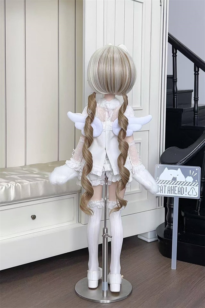 【カカ星球】【6-7,7-8,8.5-9inch】ドールウィッグ おさげボブ 造形ウィッグ