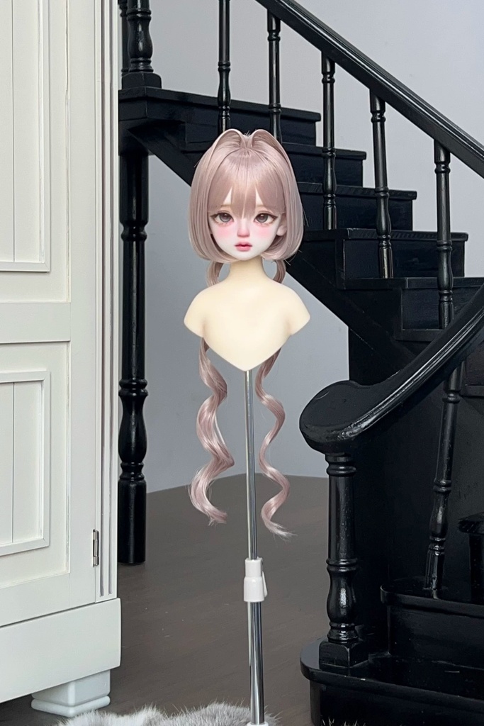 【カカ星球】【6-7,7-8,8.5-9inch】ドールウィッグ おさげボブ 造形ウィッグ