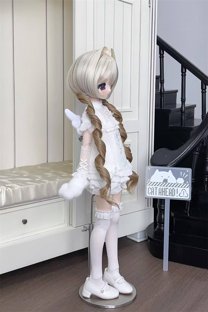 【カカ星球】【6-7,7-8,8.5-9inch】ドールウィッグ おさげボブ 造形ウィッグ