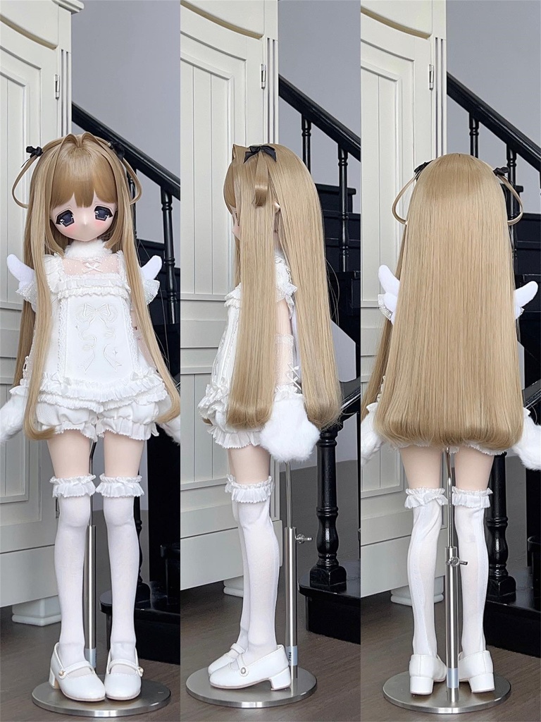【カカ星球】【6-7,7-8,8.5-9inch】ドールウィッグ ハーフツイン 造形ウィッグ