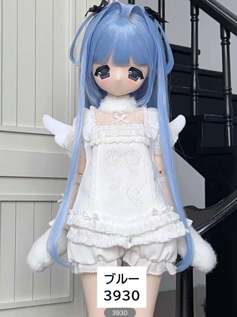 【カカ星球】【6-7,7-8,8.5-9inch】ドールウィッグ ハーフツイン 造形ウィッグ