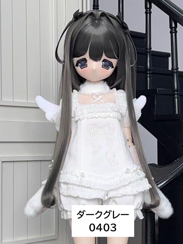 【カカ星球】【6-7,7-8,8.5-9inch】ドールウィッグ ハーフツイン 造形ウィッグ