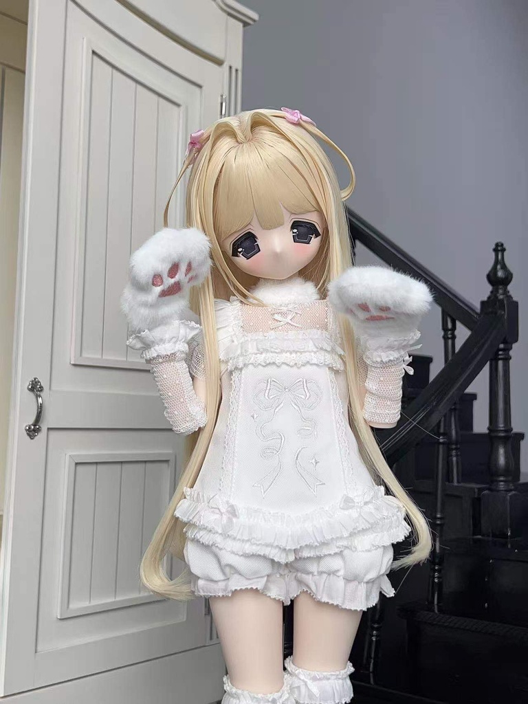 【カカ星球】【6-7,7-8,8.5-9inch】ドールウィッグ ハーフツイン 造形ウィッグ