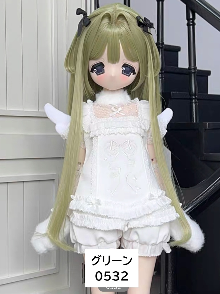 【カカ星球】【6-7,7-8,8.5-9inch】ドールウィッグ ハーフツイン 造形ウィッグ