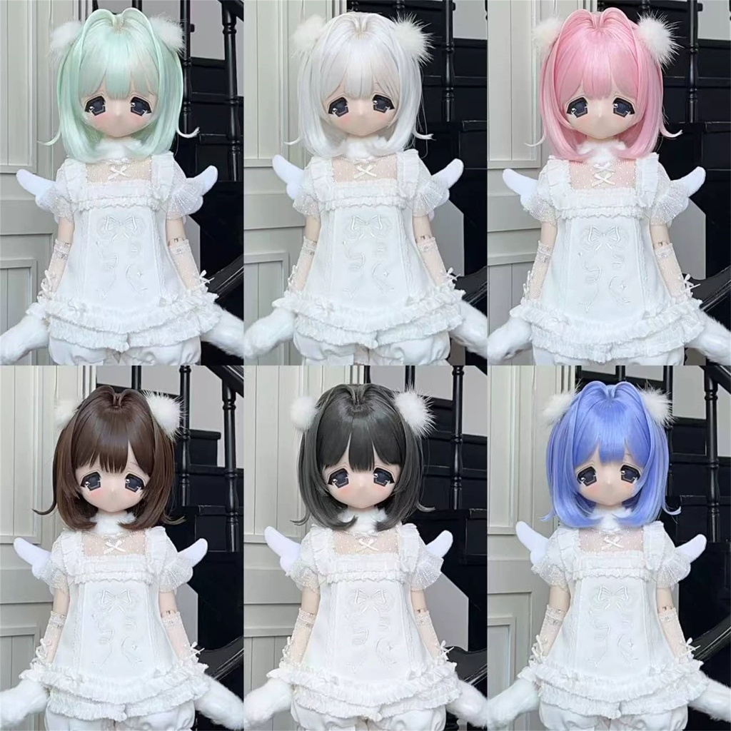 【カカ星球】【8.5-9inch】ドールウィッグ ハネインテークボブ 造形ウィッグ