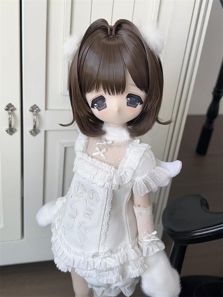 【カカ星球】【8.5-9inch】ドールウィッグ ハネインテークボブ 造形ウィッグ