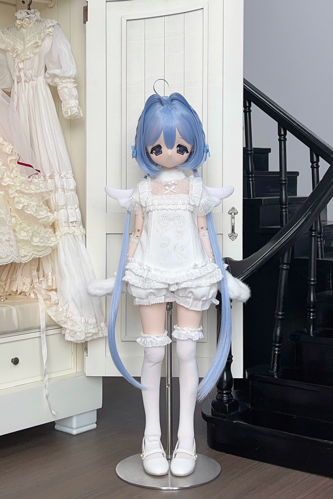 【カカ星球】【8.5-9inch】ドールウィッグ インテークロングツイン 造形ウィッグ