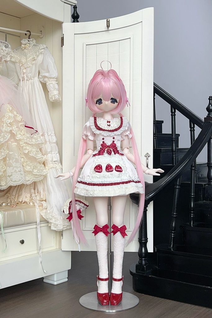 【カカ星球】【8.5-9inch】ドールウィッグ インテークロングツイン 造形ウィッグ