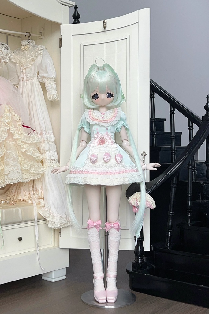 【カカ星球】【8.5-9inch】ドールウィッグ インテークロングツイン 造形ウィッグ