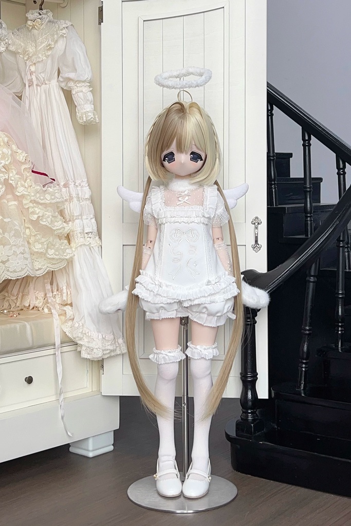 【カカ星球】【8.5-9inch】ドールウィッグ インテークロングツイン 造形ウィッグ