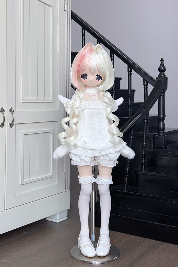 【カカ星球】【8.5-9inch】ドールウィッグ ロールおさげボブ 造形ウィッグ