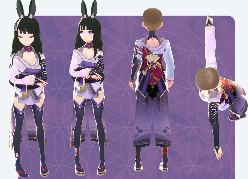 Raiden Shogun Baal full set Genshin Impact Vroid