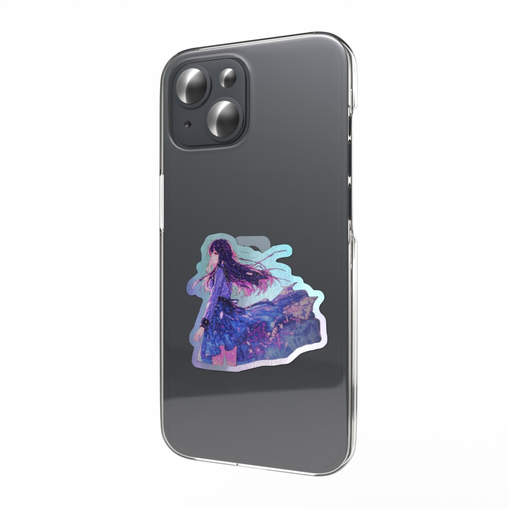 こころの声を聴いてオーロラスマホステッカー