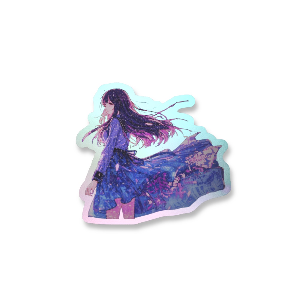 こころの声を聴いてオーロラスマホステッカー