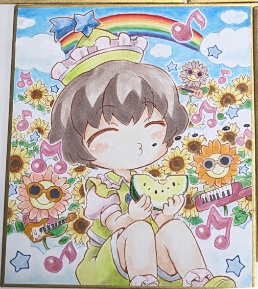 手描きイラスト　リリカ・プリズムリバー２Pカラー