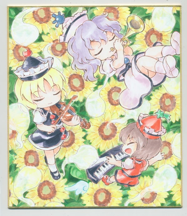 手描きイラスト　プリズムリバー三姉妹①