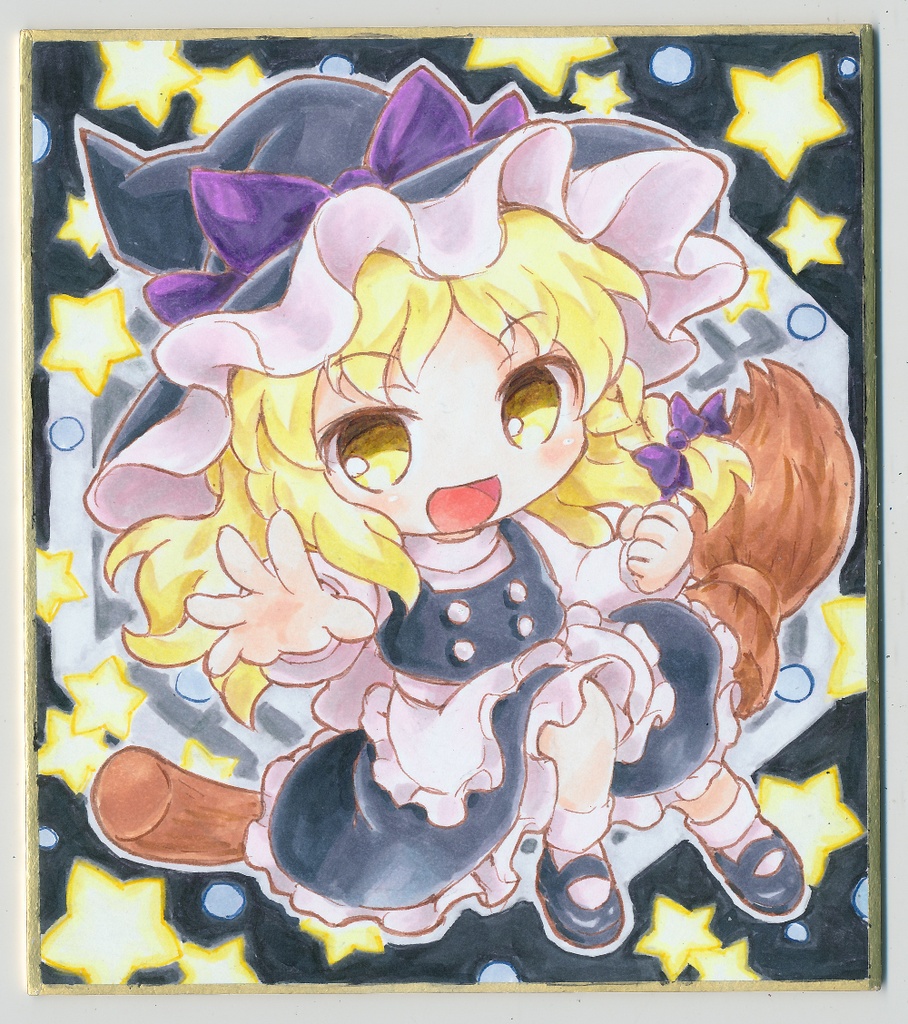 東方Project　手描きイラスト　霧雨魔理沙