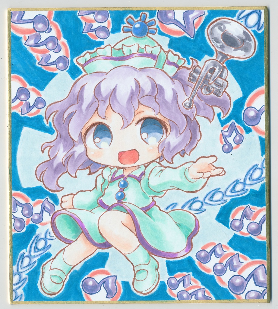 東方Project　手描きイラスト　メルラン・プリズムリバー　２Pカラー