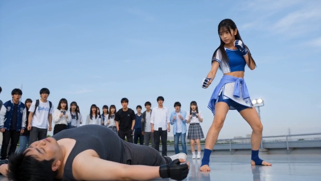 七海、蹴ります。