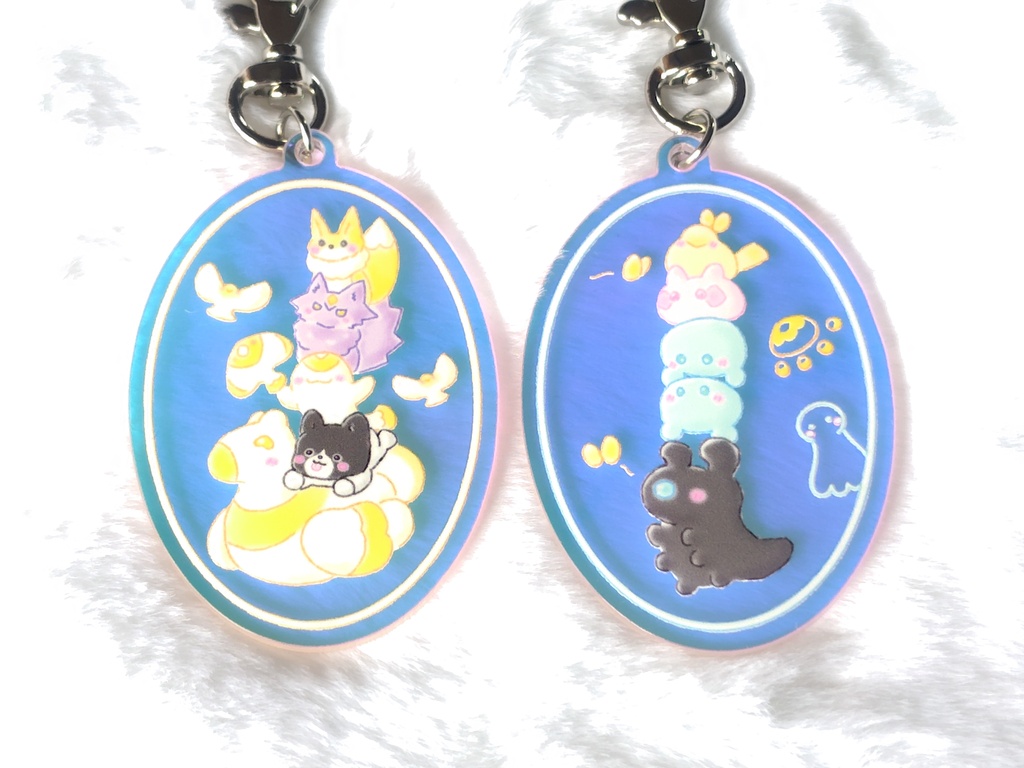 光と闇の生きもの【エビちゃんたち】 アクキー(オーロラアクリル)