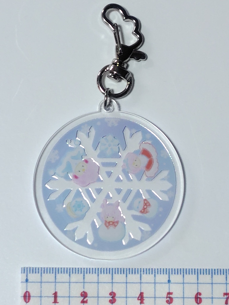 雪の結晶 アクキー(透明アクリル・両面印刷)