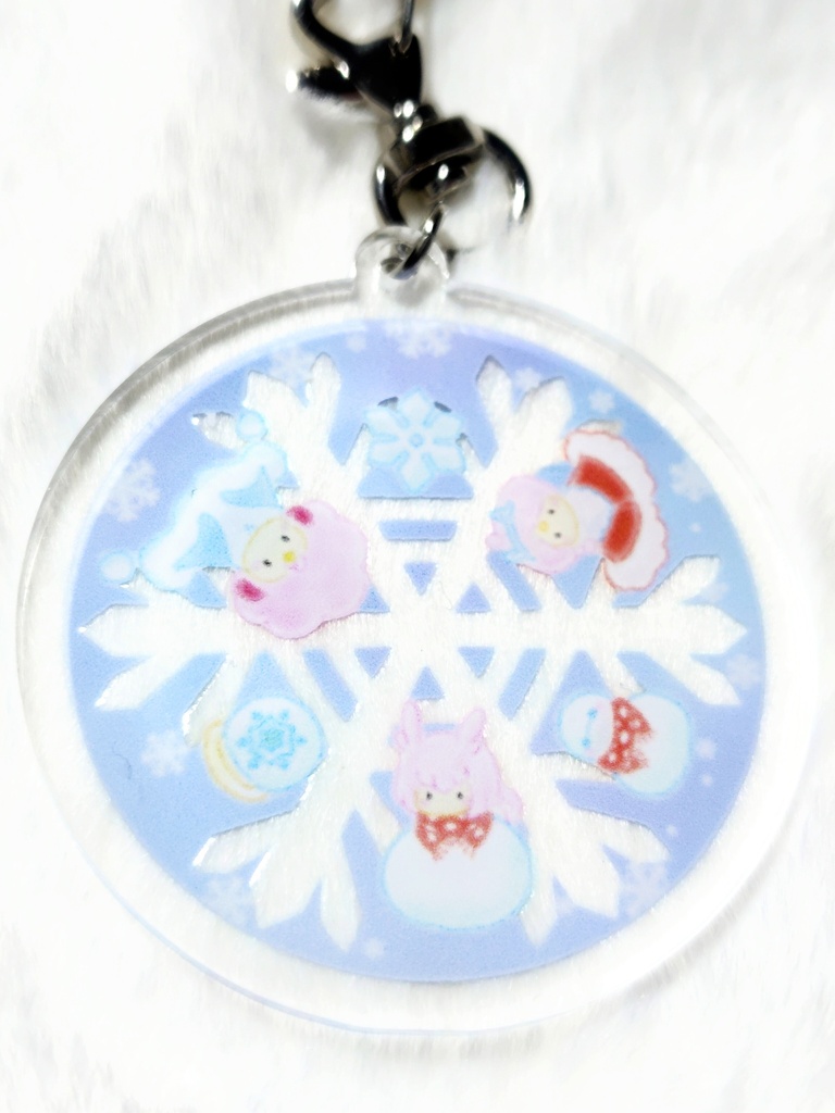 雪の結晶　アクキー（透明アクリル･両面印刷）