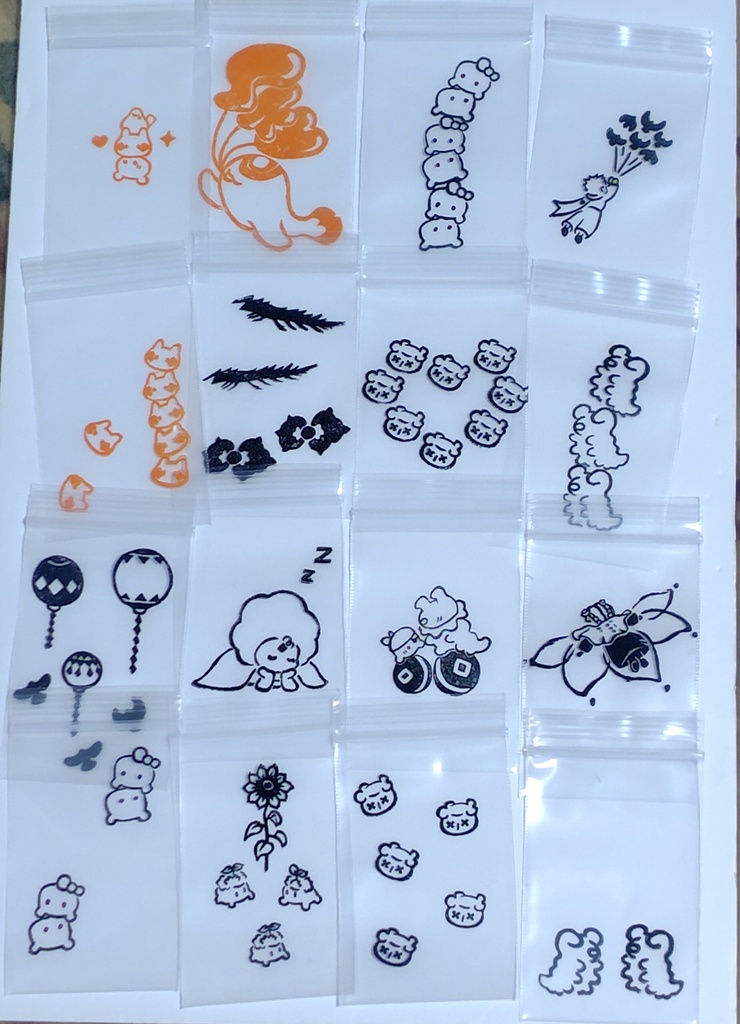 選べる3種類！チャック付きビニール袋（3種類×3枚、計9枚）〈3種類を画像から選び、購入後メッセージ欄よりご連絡ください☺️〉