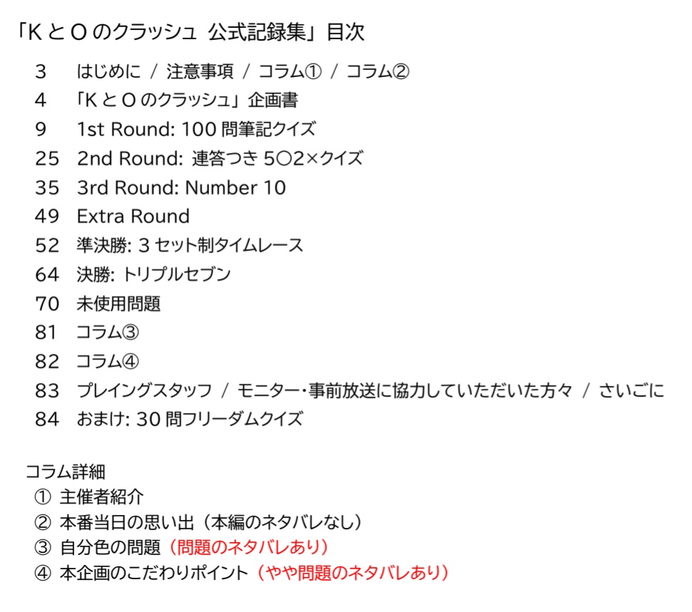 KとOのクラッシュ 公式記録集【短文基本・PDF/Excel付き】