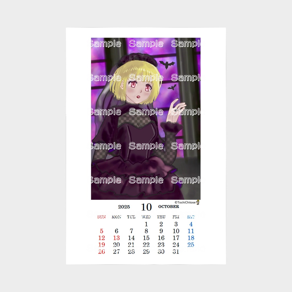 卓上「2025CALENDAR」10月