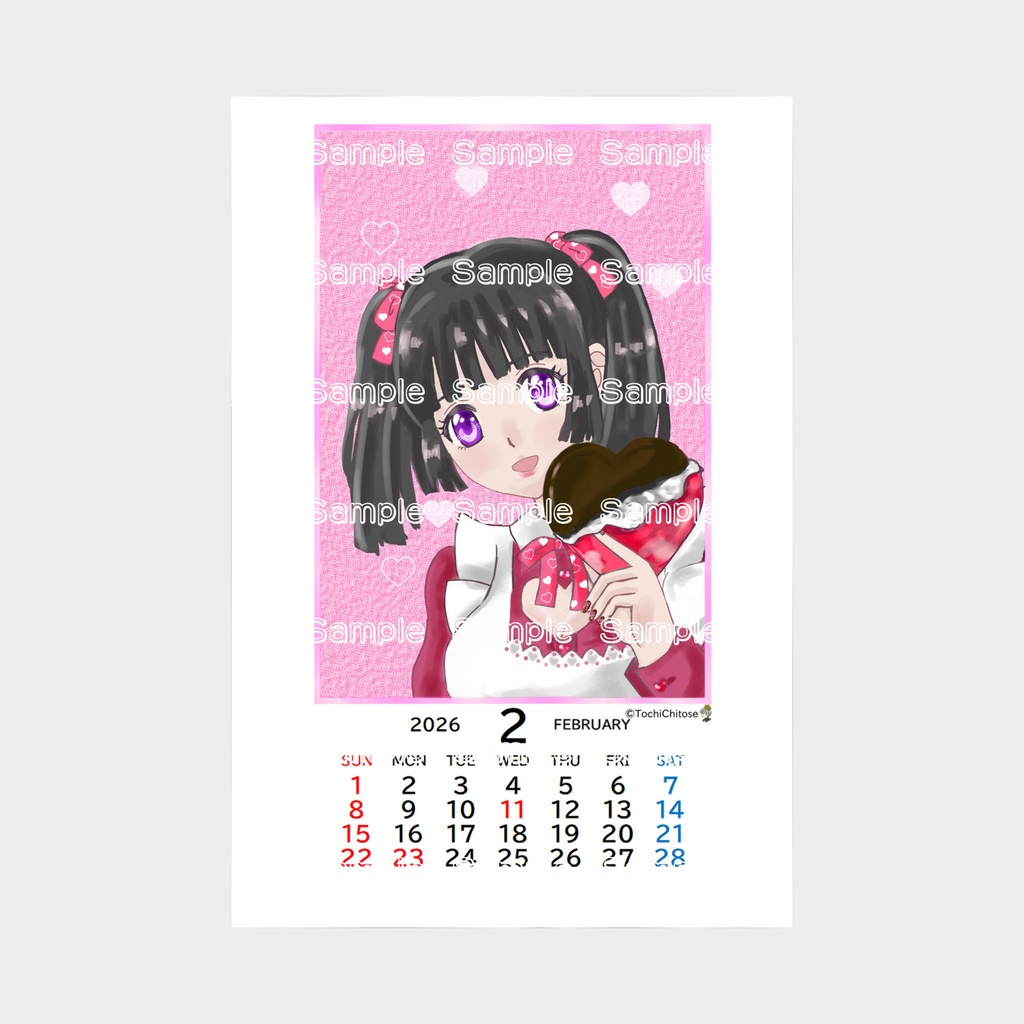 卓上「2026CALENDAR」2月