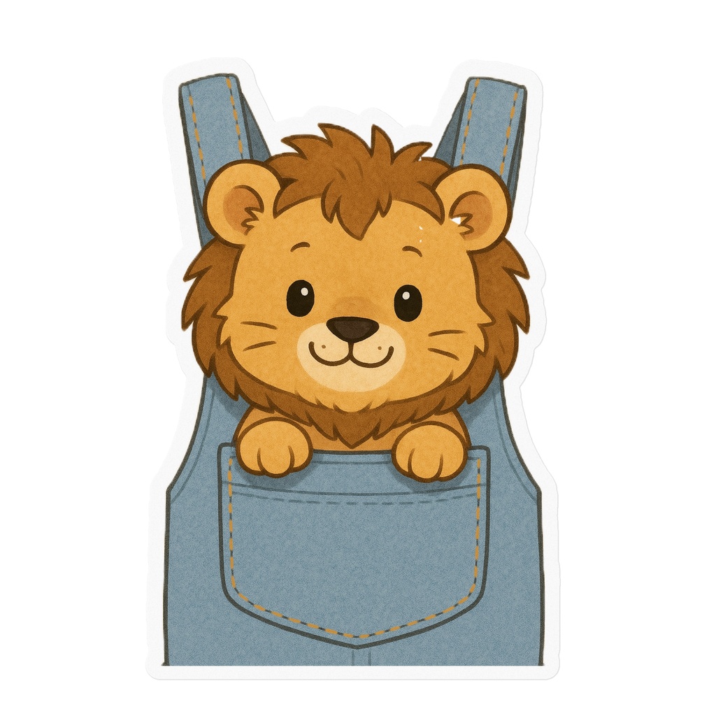 ポケットにライオンの赤ちゃん‼️‼️