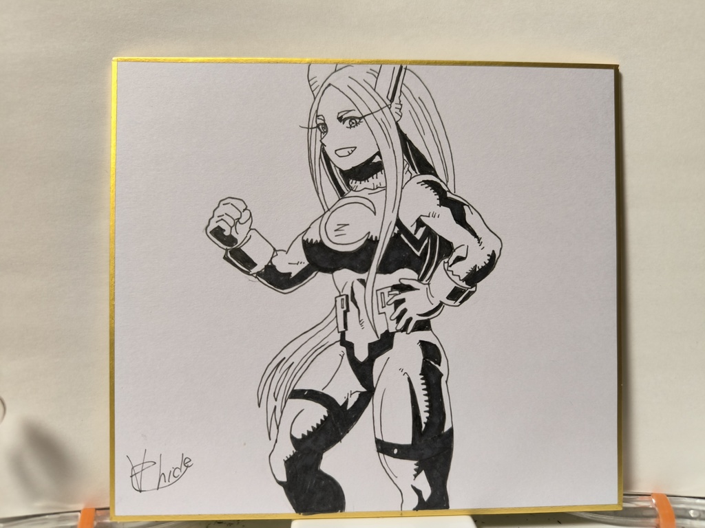 ミニ色紙ヒロアカ「ミルコ」