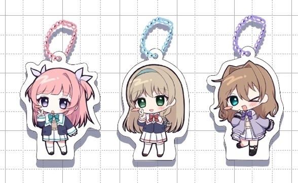 アクリルミニブロックキーホルダー 全3種