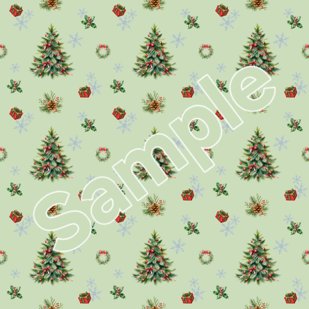 デジタルペーパーSage Green Christmas セージグリーン・クリスマス