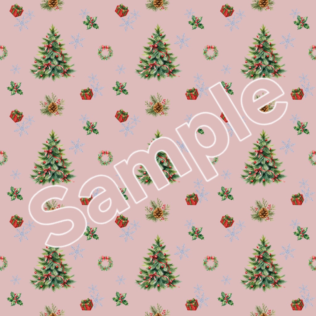 デジタルペーパーRose Pink Christmas ローズピンク・クリスマス